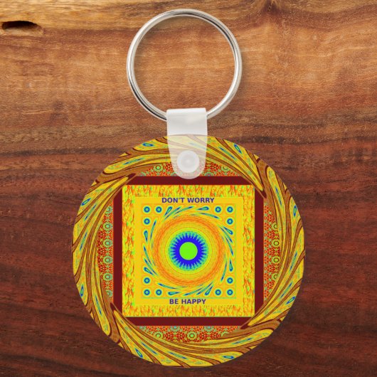 Traditionele gouden Rode Afrikaanse kleur Sleutelhanger (Voorkant)