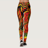 Traditionele gouden rode groene afrikaanse kleuren leggings (Achterkant)