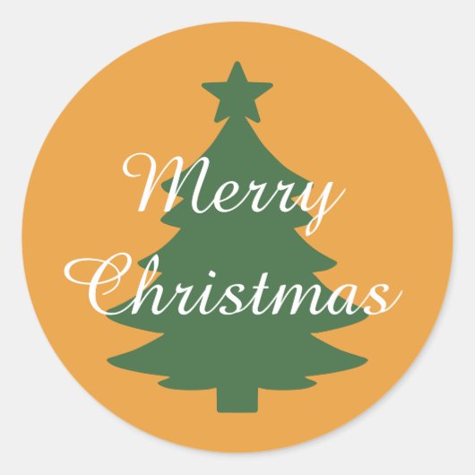 Traditionele Gouden Sinaasappel Vrolijke Kerstmis  Ronde Sticker (Voorkant)