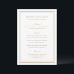 Traditionele gouden tijdloze bruiloft menu<br><div class="desc">Elegant huwelijksmenu met een eenvoudig en klassiek ontwerp.</div>