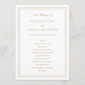 Traditionele gouden tijdloze bruiloft programmakaart (Voorkant)