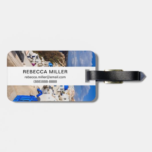 Traditionele Griekse huizen Bagagelabel (Achterkant horizontaal)