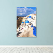 Traditionele Griekse huizen Canvas Afdruk (Insitu (Houten vloer))