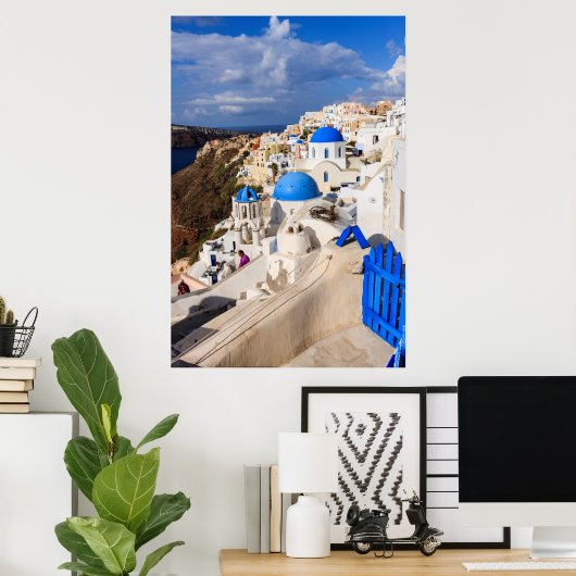 Traditionele Griekse huizen Poster (Thuiskantoor)