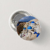 Traditionele Griekse huizen Ronde Button 3,2 Cm (Voorkant /achterkant)