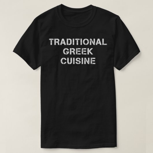 Traditionele Griekse keuken Tekst T-shirt (Design voorkant)