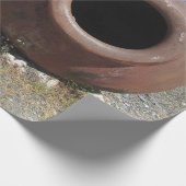Traditionele Griekse Terracotta Pot op strand Cadeaupapier (Hoek)