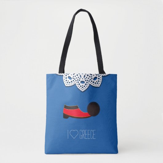 Traditionele Griekse Tsarouchi & doily Tote Bag (Voorkant)