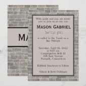 Traditionele grijze baksteen uitnodiging (Voorkant / Achterkant)