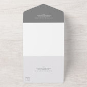 Traditionele grijze elegante bruiloft all in one uitnodiging (Buitenkant)