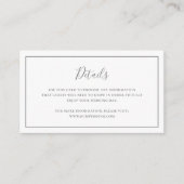 Traditionele grijze elegante bruiloft informatiekaartje (Voorkant)