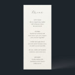 Traditionele grijze elegante bruiloft menu<br><div class="desc">Klassieke stijl bruiloft menu met een eenvoudig ontwerp met uw monogram en de titel in een elegante kalligrafie.</div>