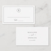Traditionele grijze elegante bruiloft plaatskaartje (Voorkant / Achterkant)