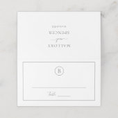 Traditionele grijze elegante bruiloft plaatskaartje (Buitenkant ongevouwen)