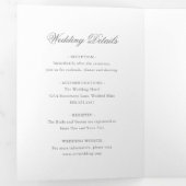 Traditionele Grijze Formele Elegante Huwelijk Drieluik Uitnodiging (Binnenzijde eerst)