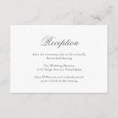 Traditionele Grijze Formele Elegante Huwelijk Informatiekaartje (Voorkant)