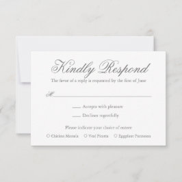 Traditionele Grijze Formele Elegante Huwelijk RSVP Kaartje