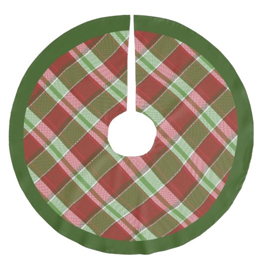 Traditionele Groen Rood Plaid Feestelijke Kerstmis Kerstboom Rok (Voorkant)