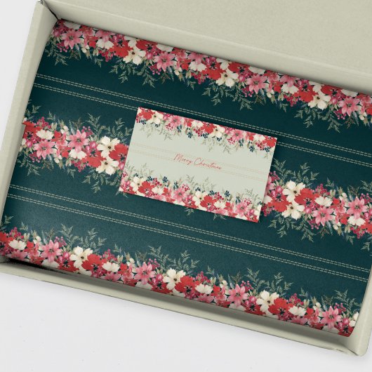 traditionele groene botanische kerstvakantie tissuepapier