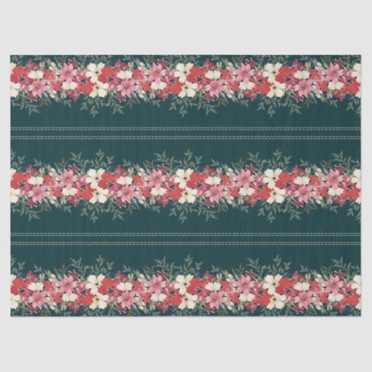 traditionele groene botanische kerstvakantie tissuepapier (Voorkant)