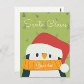 Traditionele groene en rode kerstman briefkaart (Voorkant / Achterkant)