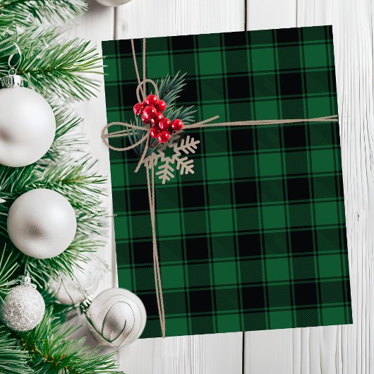 Traditionele groene en zwarte Buffalo Tartan Plaid Tissuepapier