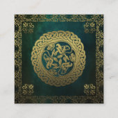 Traditionele groene & gouden opslagkaart voor datu informatiekaartje (Achterkant)