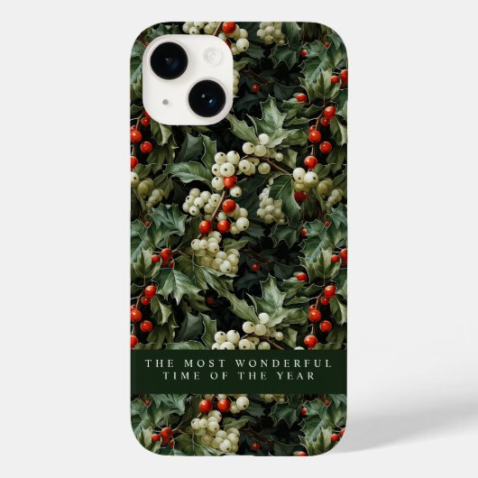 Traditionele groene Holly vakantie Case-Mate iPhone Case (Achterkant)