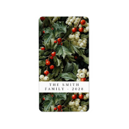 Traditionele groene Holly vakantie Etiket
