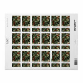 Traditionele groene Holly vakantie Etiket (Full Sheet)