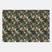 Traditionele groene Holly vakantie Inpakpapier Vel (Voorkant 2)
