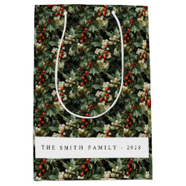 Traditionele groene Holly vakantie Medium Cadeauzakje