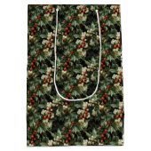 Traditionele groene Holly vakantie Medium Cadeauzakje (Achterkant)
