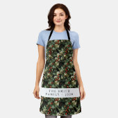 Traditionele groene Holly vakantie Schort (Gedragen)