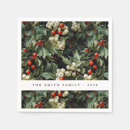 Traditionele groene Holly vakantie Servet