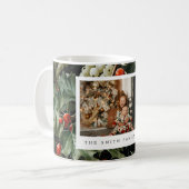 Traditionele groene Holly vakantiefoto Koffiemok (Voorkant links)