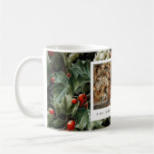 Traditionele groene Holly vakantiefoto Koffiemok (Links)