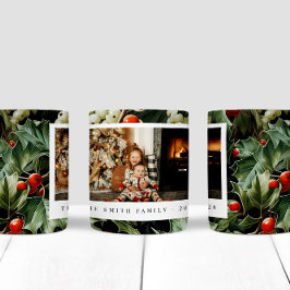 Traditionele groene Holly vakantiefoto Koffiemok