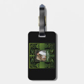 Traditionele groene Iers Keltisch Bagagelabel (Achterkant verticaal)