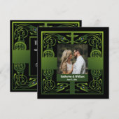 Traditionele groene Iers Keltisch Bedankkaart (Voorkant / Achterkant)