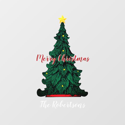 Traditionele groene kerstboomruitjes raamsticker (Vel)