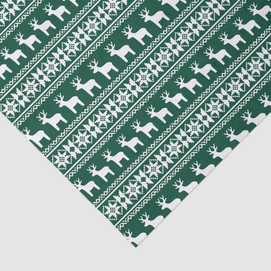 Traditionele groene kerstrendierssnowflake tissuepapier (Detail)