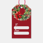 TRADITIONELE GROENE KRANS MET RODE BOOG KERSTMIS CADEAULABEL (Achterkant)