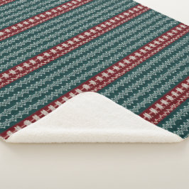 Traditionele Groene Rode Witte Kerstmis Fake Knit Sherpa Deken