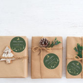 Traditionele groene vrolijke kerstvakantie ronde sticker