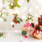 Traditionele groene vrolijke kerstvakantie ronde sticker