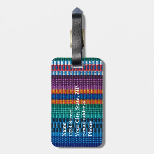 Traditionele Guatemalteekse weefsels weven aangepa Bagagelabel (Achterkant verticaal)