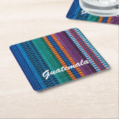 Traditionele Guatemalteekse weefsels weven aangepa Kartonnen Onderzetters (Schuin)