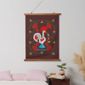 Traditionele haan van Barcelos in het wit Hangend Wandkleed (Slaapkamer)
