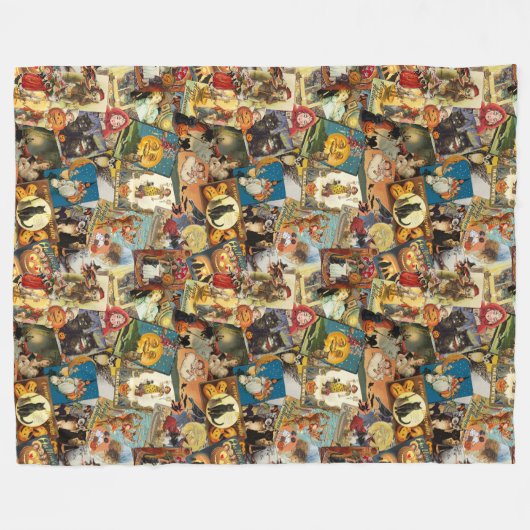 Traditionele  halloween-ontkoppeling fleece deken (Voorkant (Horizontaal))